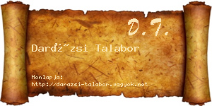 Darázsi Talabor névjegykártya